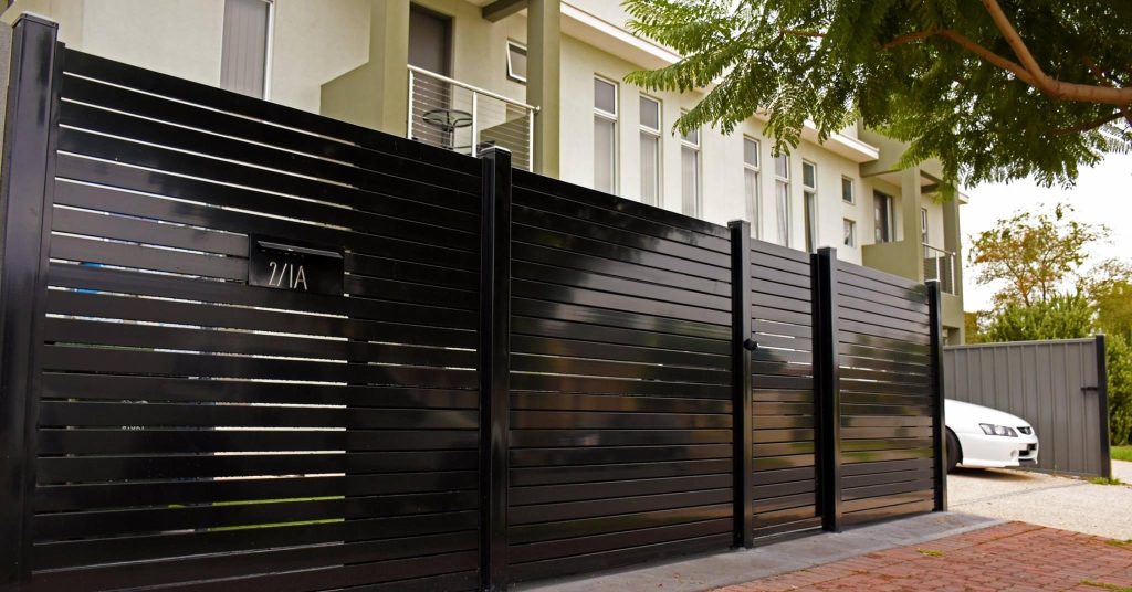 Image of a black steel fence after checking steel supplies adelaide price list