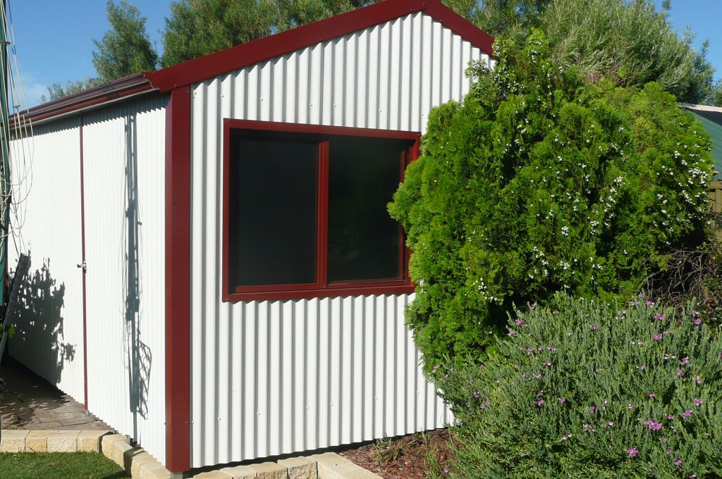 Image of a custom shed at a backyard