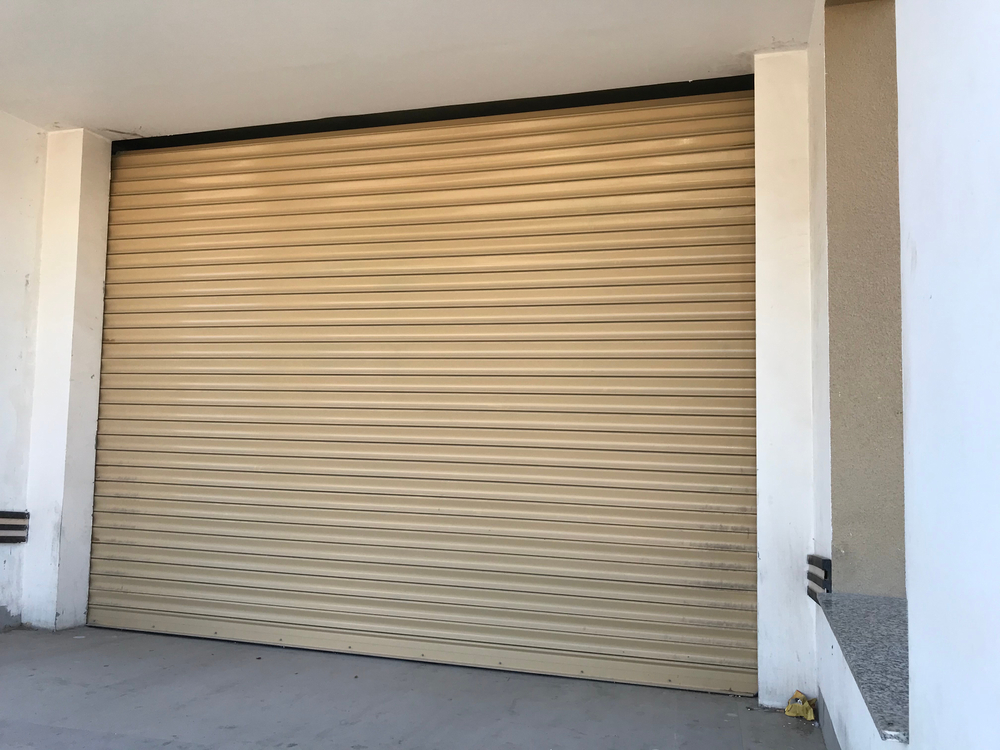 High-quality Roller Door for Sheds installed on a steel garden shed in Adelaide